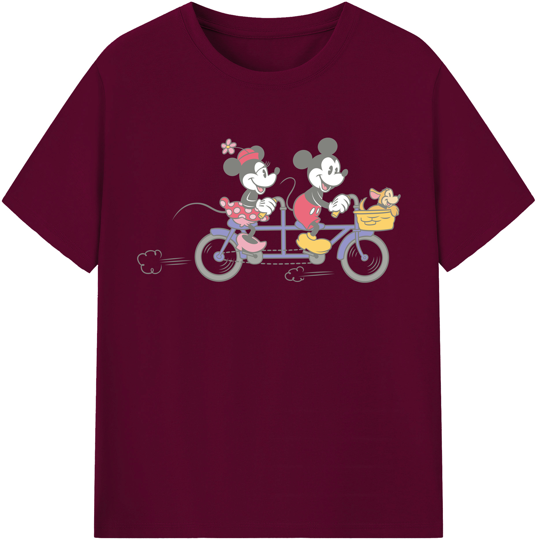（画像用） ミッキーマウス Mickey Mouse レディースカジュアルプリントTシャツ（綿100％）